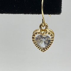 Heart Earrings CZ Rhinestone Cage Dainty Boho Charm Pendant 18k Gold Plated Hook