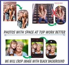 Personalized Double Side Photo Dog Tag Necklace Keychain