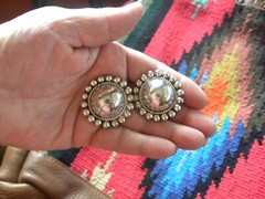Large 1-1/2″ Heavy 925 Sterling Silver Clip-on Earrings, Taxco, Mexico, 27.5gr