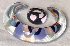 Strong Crystal Glass Ring size 8 with 155mm Bracelet Hand Jewelry Custom Jewels