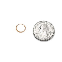 Rose Gold Flash Sterling Silver Diamond-Cut Tiny Small 12mm –