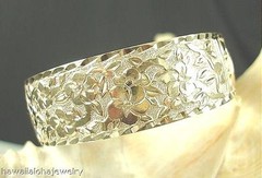 QUOTE 24MM 14K YELLOW GOLD HAWAIIAN CUSTOM ENGRAVED PERSONALIZED BANGLE 6.5-9 #2