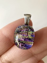 Handcrafted fused dichroic art glass Pendant