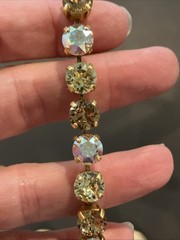 Catherine Popesco 14K Gold Plated Cushion Multicolor Crystal Bracelet