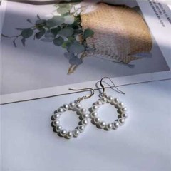 Real Natural White Keshi Baroque Rice Pearl 14k Gold Earrings Formal Handmade