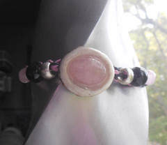 Rose Quartz Antler Adjustable Hemp Bracelet Anklet Jewelry Elk Deer Onyx Beads