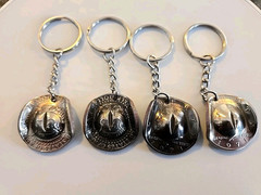Kennedy Half Dollar COWBOY HAT KEYCHAIN Pendant Religious In God We Trust USA