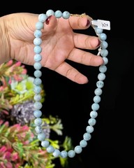 GENUINE LARIMAR BEADED NECKLACE DOMINICAN PECTOLITE OCEAN BLUE GEM