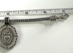 NEW Brighton Bracelet Victorian Inspired 7.5″ Silver Tone Cameo Pendant Flowers