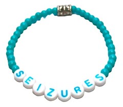 Medical Alert SEIZURES Bracelet-Turquoise