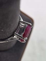 Sterling Silver 925 Ruby Red Ring Size 7.5 Jewelery