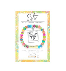 NEW JILZARA Clay Beads SISTER MESSAGE BOX MULTI COLOR BEAD Petite Bracelet