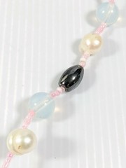 Artisan Silver Tone Gray Glass Bead Ivory Color Pearl Pink Necklace 20 inches