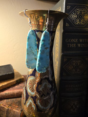 turquoise slab earrings