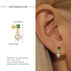 Gold Nap Earrings 925 Sterling Silver Flat Back Daith Tragus Piercing Earrings