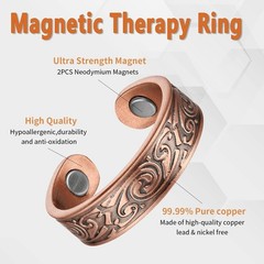 Stylish Adjustable Copper Magnetic Rings Set – Vintage Fashion for All Occasions