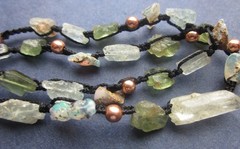 Rough Welo Opal Apatite Aquamarine Bracelet Copper Raw Heals by Peasant Princess