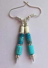 HOWLITE HEISHI assorted color drops handcrafted Fish hook CHOOSE X3