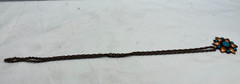 Vintage BELL TRADING POST Signed Solid Copper Turquoise Necklace Pendant 30In