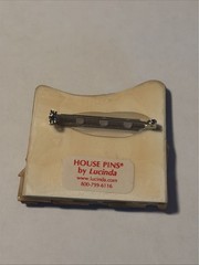 Ultra Rare Vintage Lucinda Christmas House Pin Background Snowflake Impressions