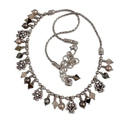 Brighton Retired Charm Faux Bicone Shape Beads Scroll Hearts Pearls Necklace