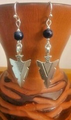 Southwestern style Antiqued Silver Arrowhead Dangle Earrings
