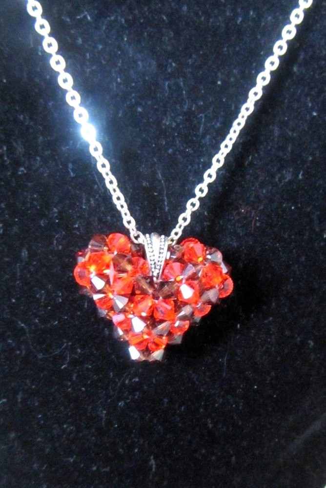 Orange & Brown Puff Necklace Browns Colors