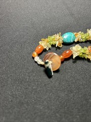 Handcrafted Boho Gemstone Lariat: Peridot Citrine Turquoise Flower Pendant 101