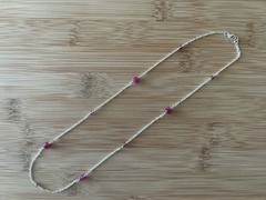 New Garnet, Rhodonite Garnet & Sterling Silver Necklace Handmade 19 1/4 in.-N387