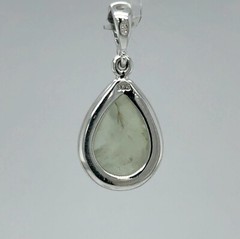 Green Drop / Pear / Teardrop PREHNITE Pendant 925 STERLING SILVER Natural #64e