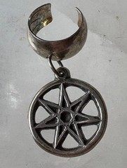 Ear Cuff with 7 Pointed Star 92.5 Psychic power Handmade Signed by JKL 618