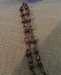 Artisan crafted,Abalone pendant on 18” faceted apatite and copper strand. Beauti