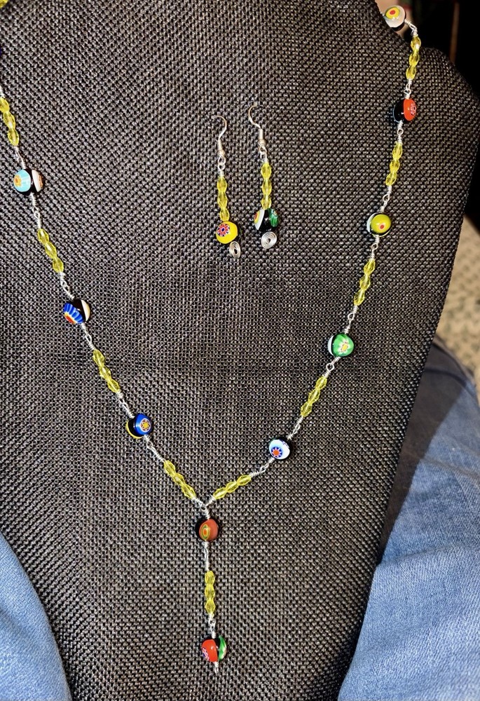 Woman’s Hand Crafted Earrings Necklace By Earth Dreams Sterling Silver 1 1/4 In