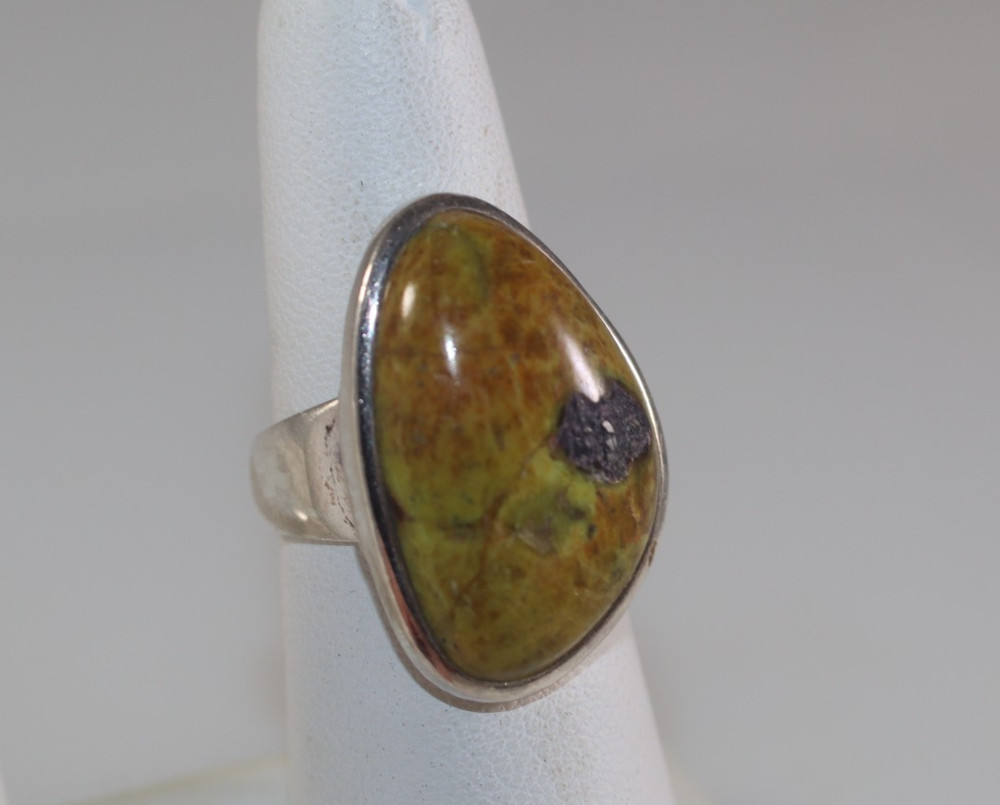 Rare Atlantasite Stichtite Serpentine Sterling Silver Ring – Size 7 VG 925