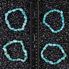 TURQUOISE Crystal Bracelet – Nugget Chip Beads – Beaded Handmade Jewelry, E2185