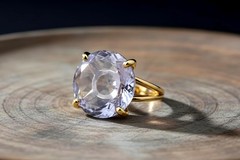 Tanzanite Ring Rose Gold 14k Gold Filled 16mm Round Engraved Jewelry