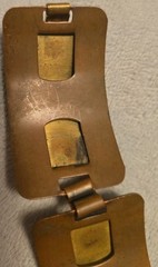 Renoir ? Clasp Bracelet 3- Copper Rectangles w/ Mesh Brass Hand Crafted 7″x 1¼»