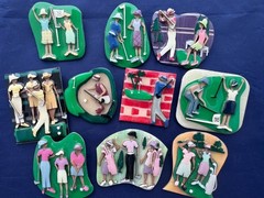Vintage Jewelry Lot Lucinda Pin Not House Woman Golf Golfer Pin 10 Pc Whimsical