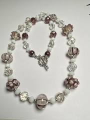 Artisan Handcrafted Art Deco Lampwork Glass Jewelry Purple Haze Necklace #3