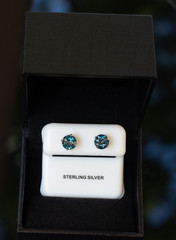 7mm, 3.50 CTW, Handmade London-Blue Topaz Earrings. 925 Sterling Silver. (24).