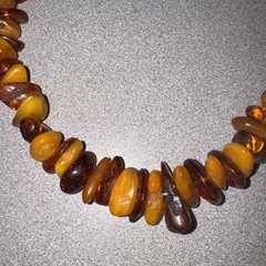 Natural Baltic Amber Honey, Butterscotch & Deep Cognac Necklace 20″ -66.3g