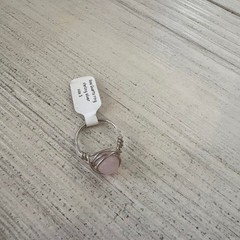 Handmade Sterling Silver Ring | Rose Quartz | Size 5