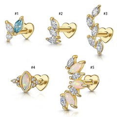 Opal Nap Earrings Helix Tragus Conch 925 Sterling Silver Flat Back Stud Earrings