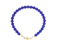 Royal Blue Lapis Lazuli Gemstone Bracelet, 14k Solid Gold, Minimalist Jewelry