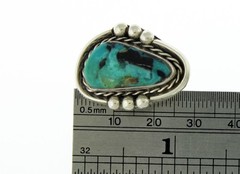 Old Pawn Navajo Native American 925 Sterling Silver Turquoise Pendant 8.7g