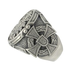 German Eagle Sterling Silver 925 Biker Cross Men’s Ring US Sizes