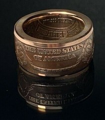 Coin Ring – $10 Dollar United States Note Copper Ring – Good Luck Ring