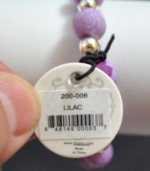 Jilzara Lilac Girls Petite Silverball Polymer Clay Bead Stretch Bracelet Artisan