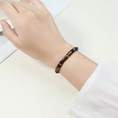 Natural Tiger Eye Beaded Bracelet unisex