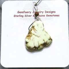 Sterling Silver Natural Buffalo TURQUOISE Gemstone Pendant #35…Handmade USA